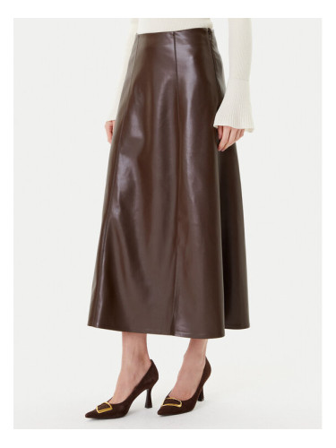 Simona Corsellini Пола от имитация на кожа A25CPGO00701 Кафяв Regular Fit