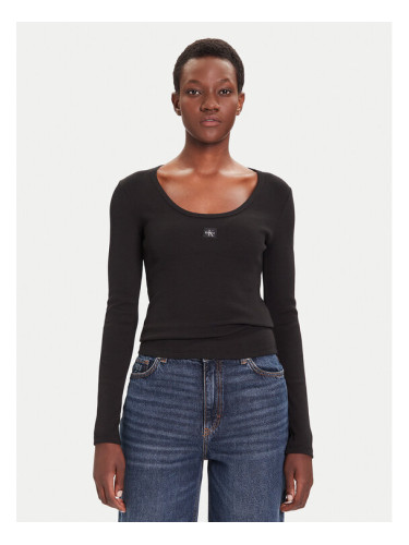 Calvin Klein Jeans Блуза LV047D218G Черен Slim Fit