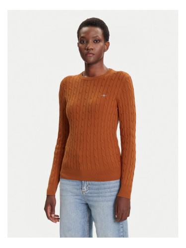 Gant Пуловер 4800100 Кафяв Slim Fit