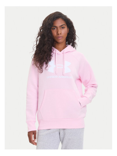 Under Armour Суитшърт Ua Rival Fleece Big Logo 1379501 Розов Loose Fit