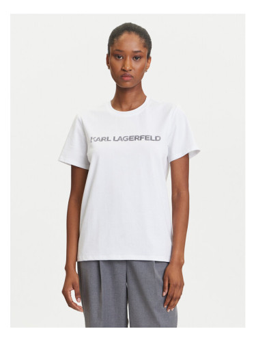 KARL LAGERFELD Тишърт A3W17102 Бял Regular Fit