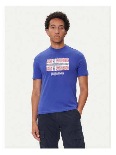 Napapijri Тишърт S-Drapeau Ss NP0A891K Син Regular Fit