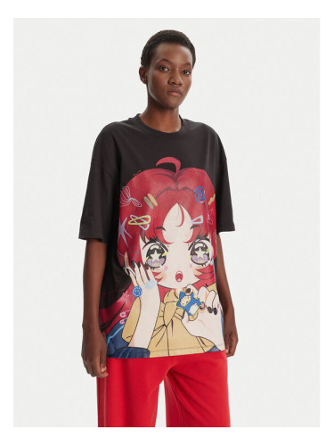 HUGO Тишърт 50545061 Черен Oversize