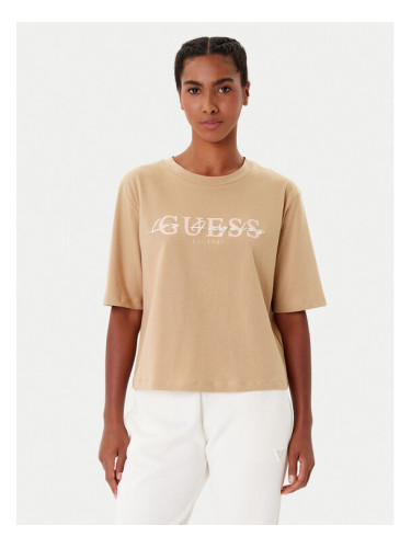 Guess Тишърт V5YI02 I3Z14 Бежов Boxy Fit