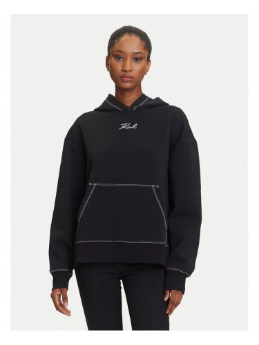 KARL LAGERFELD Суитшърт A3W20011 Черен Relaxed Fit