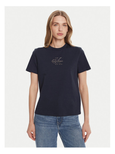 Calvin Klein Jeans Тишърт Classic Monologo LV047D873G Тъмносин Regular Fit