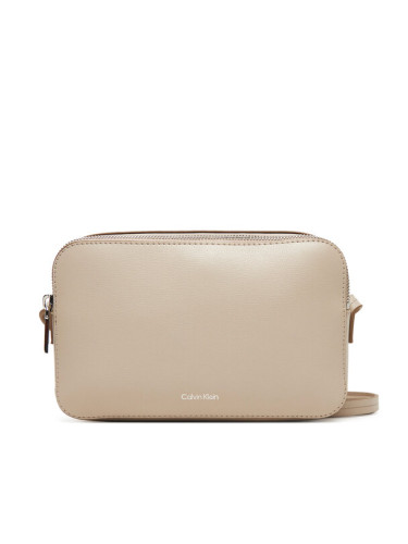 Calvin Klein Дамска чанта Foil Logo Elongated Camera Bag LV04F3276G Бежов
