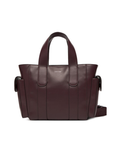Calvin Klein Дамска чанта Webbing Strap Small Tote LV04F3290G Бордо