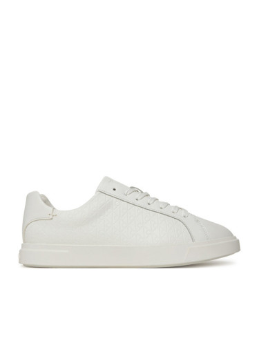 Calvin Klein Сникърси Low Pro Cups Lace Up Lth Aop HW0HW02817 Бял
