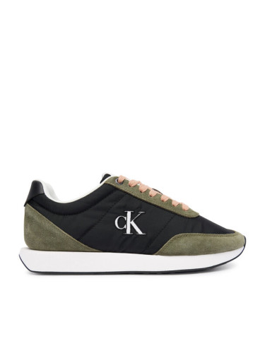 Calvin Klein Сникърси Retro Runner Lace Up Nylon Mg YW0YW01990 Черен