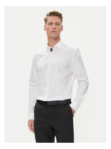 HUGO Риза Elisha02 50544910 Бял Extra Slim Fit