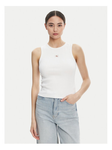 Calvin Klein Jeans топ LV047C201G Бял Slim Fit
