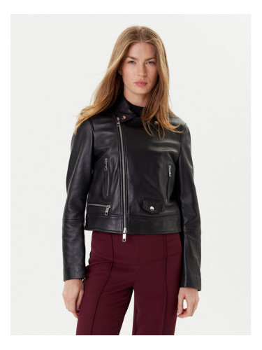 BOSS Кожено яке Sayuri 50548471 Черен Regular Fit