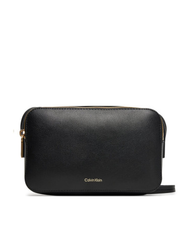 Calvin Klein Дамска чанта Foil Logo Elongated Camera Bag LV04F3276G Черен