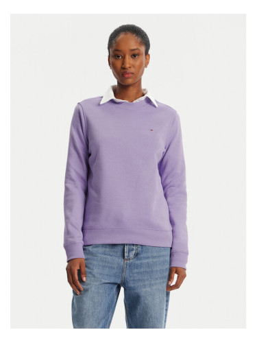 Tommy Jeans Суитшърт Flag DW0DW19959 Виолетов Regular Fit