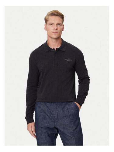 Marc O'Polo Denim Тениска с яка и копчета 5000007204 Черен Regular Fit