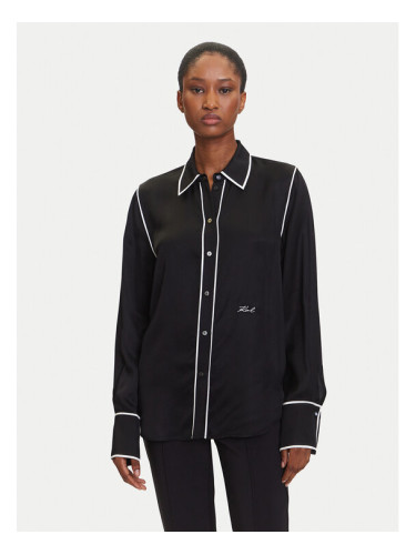 KARL LAGERFELD Риза A3W11012 Черен Regular Fit