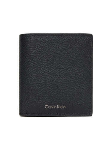 Calvin Klein Портфейл Foil Emboss Slim Trifold W Card LV04D1063G Черен