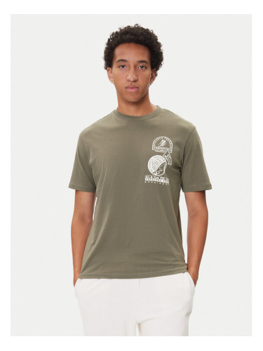Napapijri Тишърт S-Funes Ss NP0A88UA Каки Regular Fit