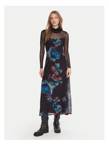 Desigual Ежедневна рокля Watercolor Lacroix 25WWVK03 Черен Regular Fit