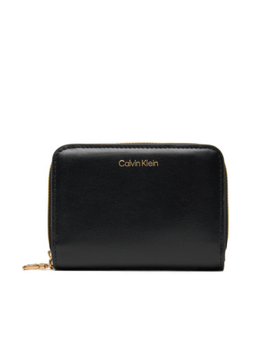 Calvin Klein Портфейл Ck Medium Flap Zip Around LV04F1075G Черен
