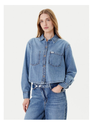 Guess Jeans Риза W5YH0D D5M86 Син Regular Fit