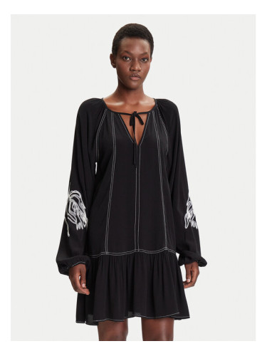 Desigual Ежедневна рокля Silvianegro 25WWVW19 Черен Loose Fit