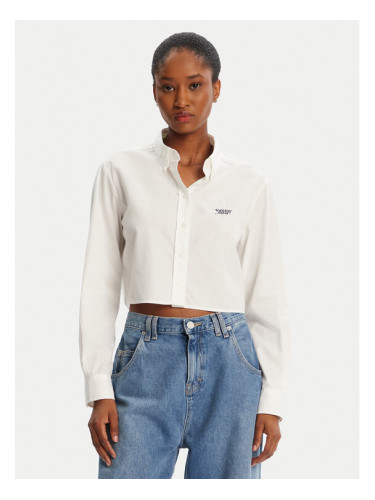 Tommy Jeans Риза DW0DW21400 Бял Relaxed Fit