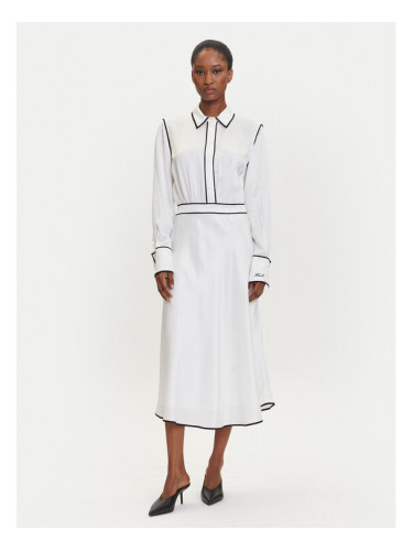 KARL LAGERFELD Рокля тип риза A3W13021 Екрю Regular Fit