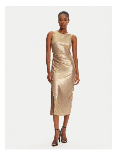 Patrizia Pepe Коктейлна рокля 2A2904/J276-FF59 Златист Regular Fit