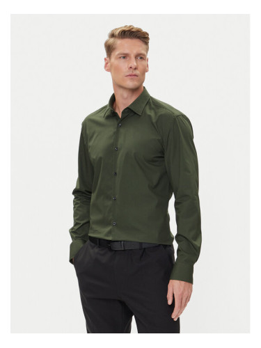 HUGO Риза Kenno 50289499 Зелен Slim Fit