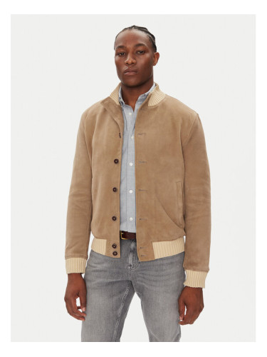 Milestone Кожено яке MSDario 531621 60695 Бежов Regular Fit