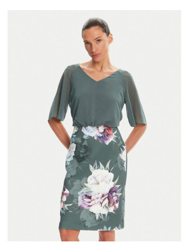 Swing Коктейлна рокля 5AE28900 Зелен Slim Fit