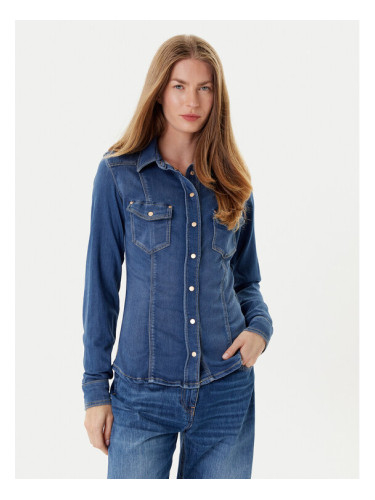 Guess дънкова риза W5YH63 D0781 Син Regular Fit