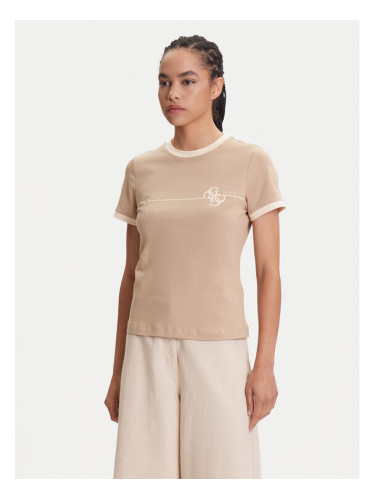 Guess Тишърт V5YI01 J1314 Бежов Regular Fit