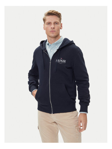 Tommy Hilfiger Суитшърт Stacked MW0MW39375 Тъмносин Regular Fit