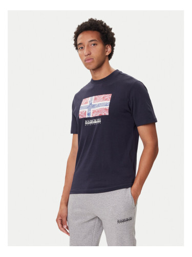 Napapijri Тишърт S-Drapeau Ss NP0A891K Тъмносин Regular Fit