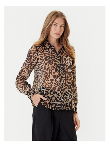 Morgan Риза 252-CLION Кафяв Regular Fit