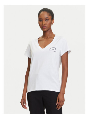 KARL LAGERFELD Тишърт A3W17104 Бял Regular Fit
