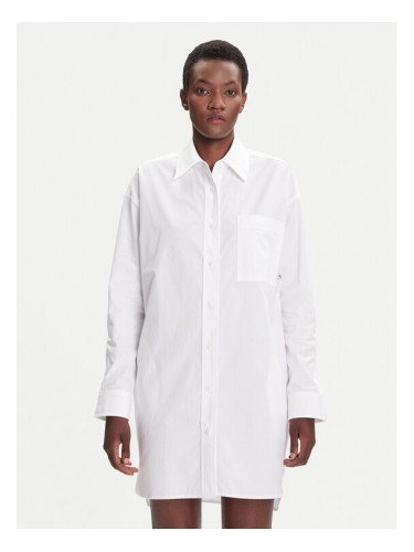 Calvin Klein Jeans Рокля тип риза LV047C022G Бял Oversize
