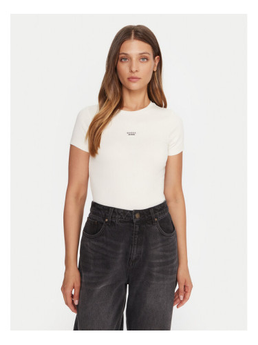 Guess Jeans Тишърт W5BP45 KA0H1 Бежов Slim Fit