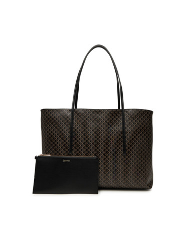 Calvin Klein Дамска чанта Emblem Aop Tote W/ Pouch LV04F3266G Черен