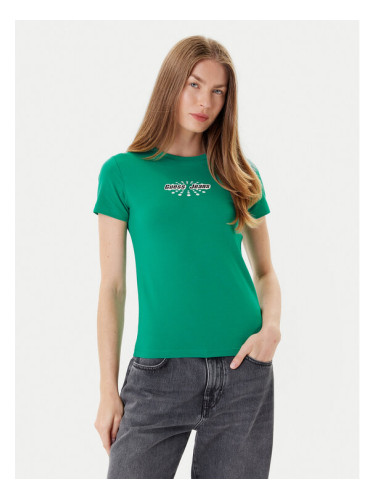 Guess Jeans Тишърт W5YI04 J1314 Зелен Slim Fit