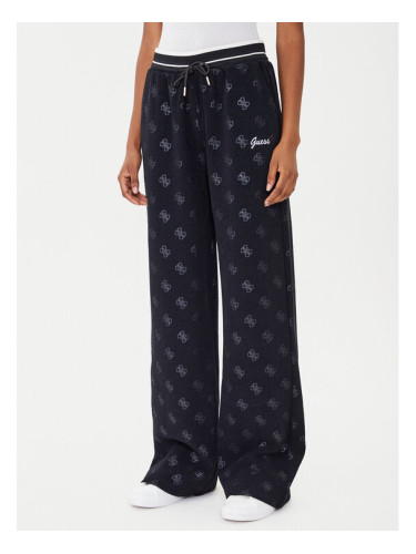 Guess Долнище анцуг V5BB00 K1902 Черен Wide Leg