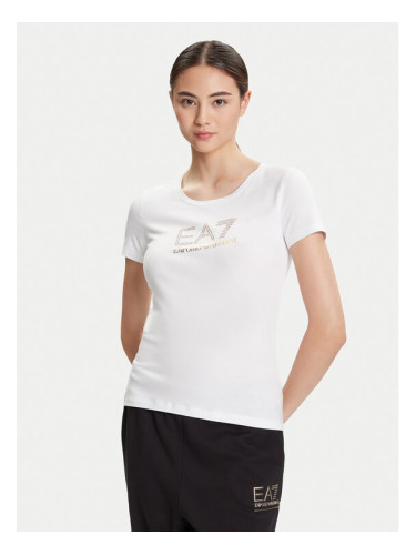 EA7 Emporio Armani Тишърт 8NTT67 TJDQZ 1100 Бял Skinny Fit