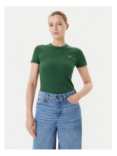 Lacoste Тишърт TF5538 Зелен Slim Fit