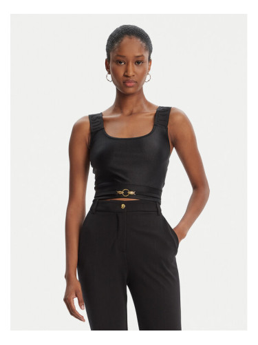 Just Cavalli топ Crop Element 79PAM2A6 Черен Slim Fit