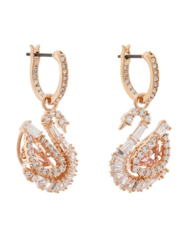 Swarovski Обици Swan 5732415 Розово злато