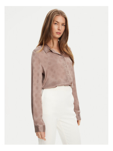Guess Риза W5YH1A WHCR2 Бежов Regular Fit