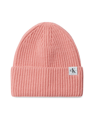 Calvin Klein Jeans Шапка Monogram Rib Beanie IU0IU00440 Розов